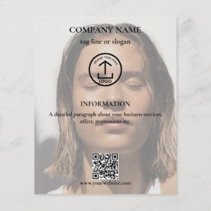 Prospectus 11,4 Cm X 14,2 Cm Skincare promotionnel logo commercial QR Code phot