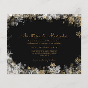 Prospectus 11,4 Cm X 14,2 Cm Snowflakes Budget Invitation à la cérémonie mariag