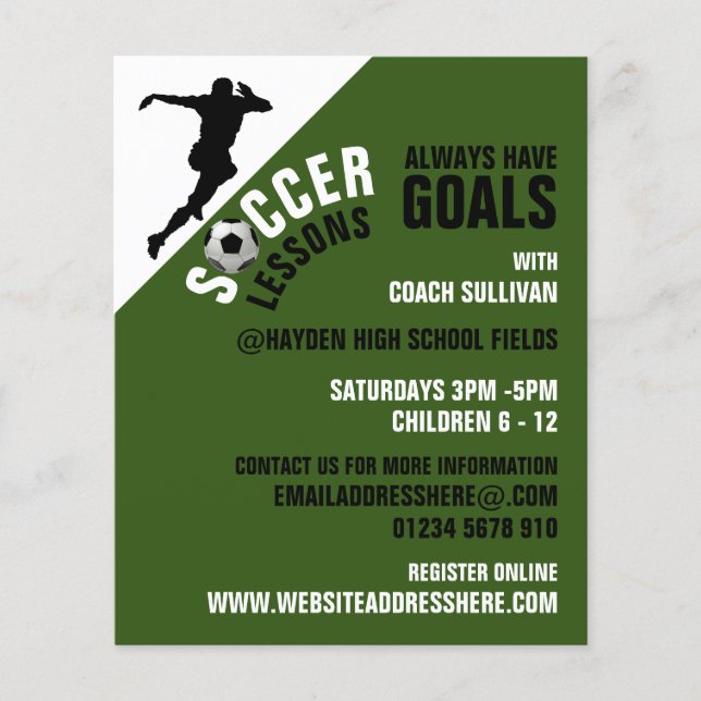 Prospectus 11,4 Cm X 14,2 Cm Soccer Strike, Soccer Lesson Advertising (Devant)