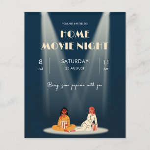 Prospectus 11,4 Cm X 14,2 Cm Soirée cinéma cool flyer sombre