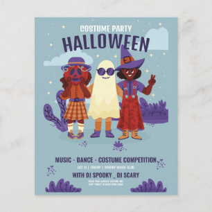 Prospectus 11,4 Cm X 14,2 Cm Soirée de costumes d'Halloween, Nuit d'Halloween