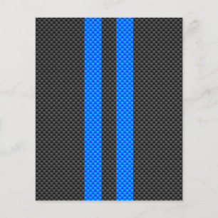 Prospectus 11,4 Cm X 14,2 Cm Sporty Blue Carbon Fiber Style Racing Stripes