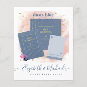 Prospectus 11,4 Cm X 14,2 Cm Street Party Style Wedding Design Own Dusty Blue
