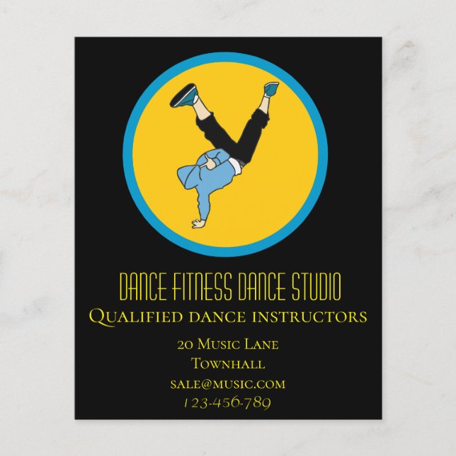 Prospectus 11,4 Cm X 14,2 Cm Studio de danse hip hop cours de danse affaires (Devant)