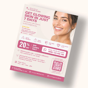 Prospectus 11,4 Cm X 14,2 Cm Studio d'esthétique minimaliste Esthetician Pink S