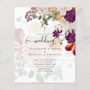 Prospectus 11,4 Cm X 14,2 Cm Sublime Mulberry orange Floral Mariage Suite