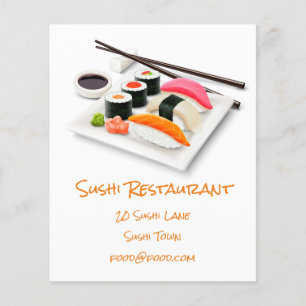 Prospectus 11,4 Cm X 14,2 Cm Sushi Japanese modern food restaurant
