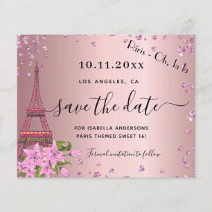 Prospectus 11,4 Cm X 14,2 Cm Sweet 16 blush rose paris budget enregistrer la da