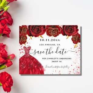 Prospectus 11,4 Cm X 14,2 Cm Sweet 16 robe rouge blanc budget enregistrer la da