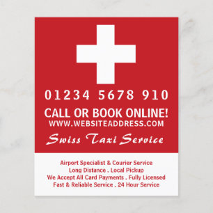 Prospectus 11,4 Cm X 14,2 Cm Swiss Taxi Firm Flag with Price List