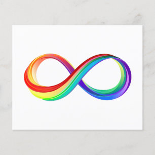 Prospectus 11,4 Cm X 14,2 Cm Symbole d'infinité arc-en-ciel stratifié
