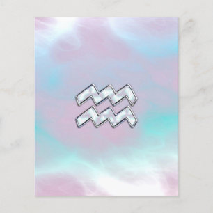 Prospectus 11,4 Cm X 14,2 Cm Symbole du zodiaque Verseau sur nacre de perle