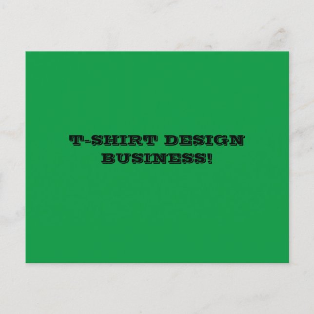 Prospectus 11,4 Cm X 14,2 Cm T-shirt vert Design Business Flyer (Devant)