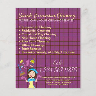Prospectus 11,4 Cm X 14,2 Cm Tabard de ménage jaune violet Gant de nettoyage ja