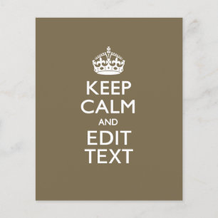 Prospectus 11,4 Cm X 14,2 Cm Taupe Café Gardez Le Calme Et Votre Texte Facileme