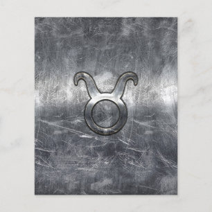 Prospectus 11,4 Cm X 14,2 Cm Taurus Zodiac Sign in Grunge Distressed Style