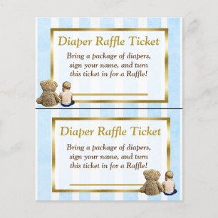 Prospectus 11,4 Cm X 14,2 Cm Teddy Bear et Baby Boy Baby shower Déchets Raffle