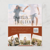 Terracotta Photo Wedding Inviter QR Code Enregistr