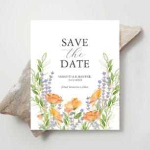 Prospectus 11,4 Cm X 14,2 Cm Thème Mariage fleur sauvage Enregistrer La Date