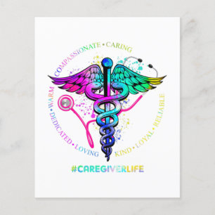 Prospectus 11,4 Cm X 14,2 Cm Tie Dye Stethoscope Soignant Vie Infirmière Appréc