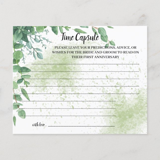 Prospectus 11,4 Cm X 14,2 Cm Time Capsule Conseil Eucalymet carte Fête des mari (Devant)