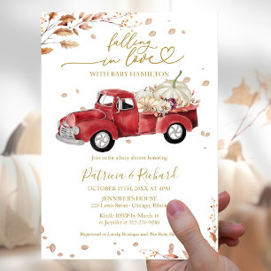 Prospectus 11,4 Cm X 14,2 Cm Tomber dans l'amour Budget Baby Douche Invitations