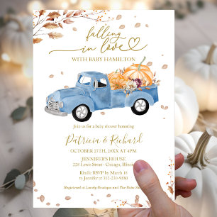 Prospectus 11,4 Cm X 14,2 Cm Tomber dans l'amour Budget Baby Douche Invitations