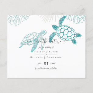 Prospectus 11,4 Cm X 14,2 Cm Tortues de mer Mariage Art moderne