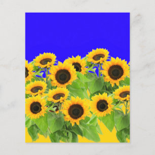 Prospectus 11,4 Cm X 14,2 Cm Tournesols - Liberté Ukraine Paix Drapeau ukrainie
