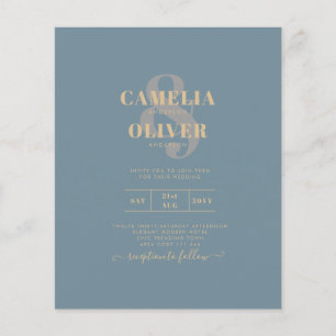 Prospectus 11,4 Cm X 14,2 Cm Tout-en-1 Elégant verre de mer Turquoise Mariage o