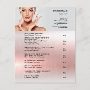 Prospectus 11,4 Cm X 14,2 Cm TRAITEMENTS DU VISAGE Salon de beauté 4,5 po x 5,6