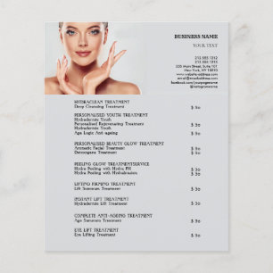 Prospectus 11,4 Cm X 14,2 Cm TRAITEMENTS DU VISAGE Salon de beauté 4,5 po x 5,6