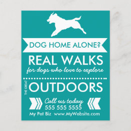 Prospectus 11,4 Cm X 14,2 Cm Trendy Turquoise Chien Silhouette Chien Walker Fly