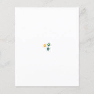 Prospectus 11,4 Cm X 14,2 Cm trois fleurs aux pétales verts et oranges