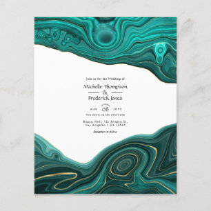Prospectus 11,4 Cm X 14,2 Cm Turquoise et Or Strata Agate Mariage
