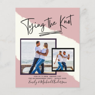 Prospectus 11,4 Cm X 14,2 Cm Tying The Knot - Photo Engagement Party Invitation