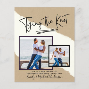 Prospectus 11,4 Cm X 14,2 Cm Tying The Knot - Photo Engagement Party Invitation