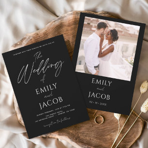 Prospectus 11,4 Cm X 14,2 Cm Type de script photo Mariage simple Budget