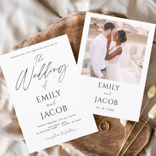 Prospectus 11,4 Cm X 14,2 Cm Type de script photo Mariage simple Budget