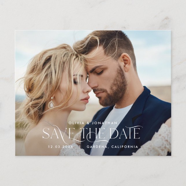 Prospectus 11,4 Cm X 14,2 Cm typographie du budget photo mariage moderne (Devant)