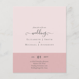 Prospectus 11,4 Cm X 14,2 Cm Typographie minimaliste moderne Couleur Mariage IN