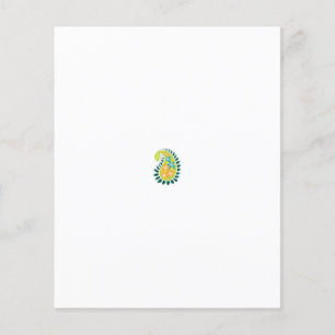 Prospectus 11,4 Cm X 14,2 Cm un cachemire jaune et vert avec feuilles et fleurs