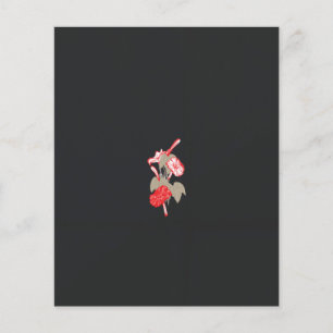 Prospectus 11,4 Cm X 14,2 Cm un design de fleur rouge sur un arrière - plan bla