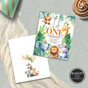 Prospectus 11,4 Cm X 14,2 Cm Value Wild One Jungle Animaux 1er anniversaire Fêt
