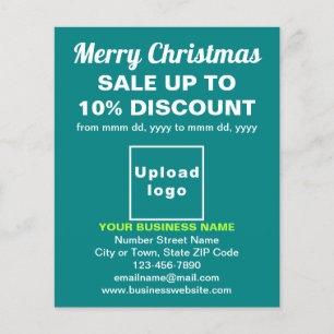Prospectus 11,4 Cm X 14,2 Cm Vente de Noël d'affaires sur le prospectus vert Tu