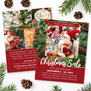 Prospectus 11,4 Cm X 14,2 Cm Vente de Noël Shopping Festif Rouge Foncé Entrepri