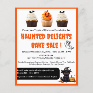 Prospectus 11,4 Cm X 14,2 Cm Vente de pâtisseries d'Halloween 