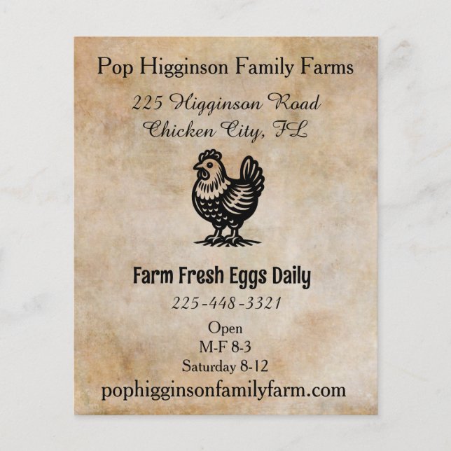 Prospectus 11,4 Cm X 14,2 Cm Vintage élevage de poulets (Devant)
