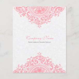 Prospectus 11,4 Cm X 14,2 Cm Vintage floral blanc et rose