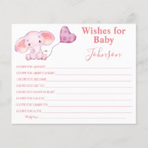 Voeux pour bébé | Baby Elephant | Carte Baby showe